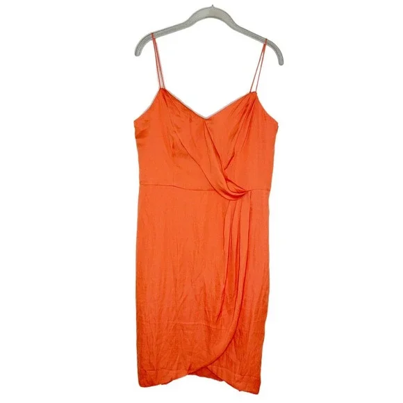 orange wrap dress banana republic Banana Republic 789703 Wrap Midi Dress - Navy, Size 2, Tall